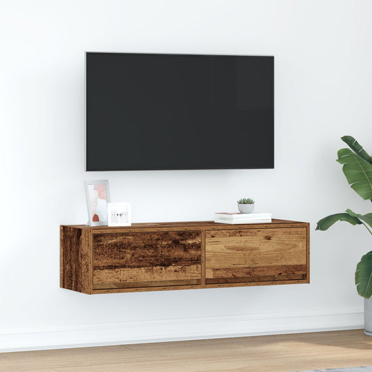 Rustic TV Cabinet in Engineered Wood – 100x31x25.5cm