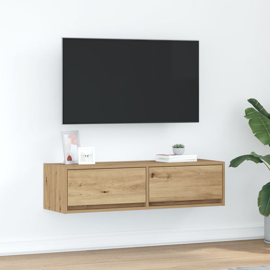 Artisan Oak TV Cabinet - 100x31x25.5cm Engineered Wood