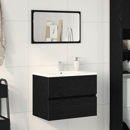 Black Oak Sink Cabinet 60x38.5x45 cm - Engineered Wood