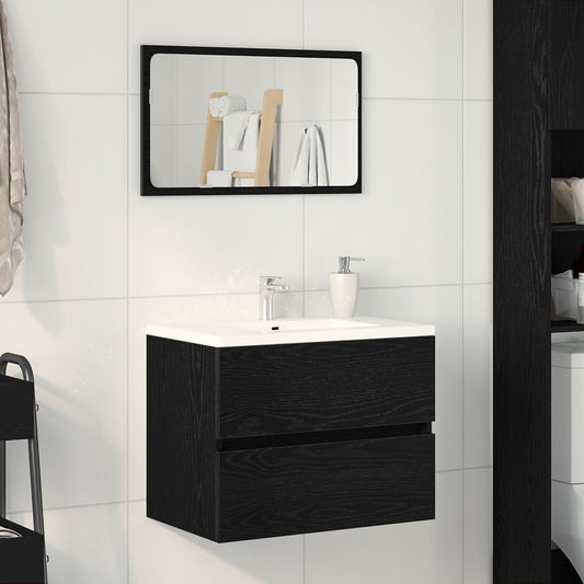 Black Oak Sink Cabinet 60x38.5x45 cm - Engineered Wood