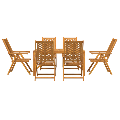 7 Piece Garden Dining Set Solid Wood Acacia