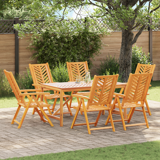 7 Piece Garden Dining Set Solid Wood Acacia
