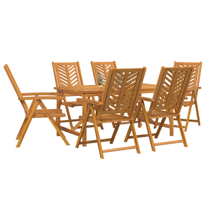 7 Piece Garden Dining Set Solid Wood Acacia