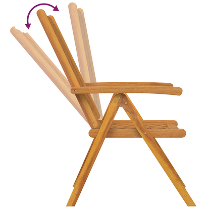 Reclining Garden Chairs 6 pcs Solid Wood Acacia