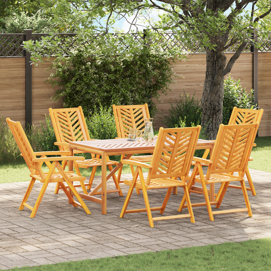 Reclining Garden Chairs 6 pcs Solid Wood Acacia