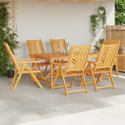 Reclining Garden Chairs 6 pcs Solid Wood Acacia