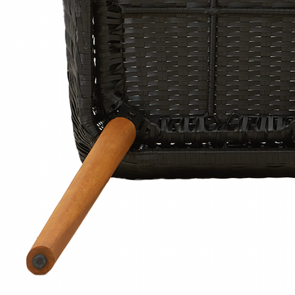 5 Piece Garden Dining Set Black Poly Rattan