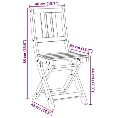 Folding Garden Chairs 6 pcs 36x46x86 cm Solid Wood Acacia