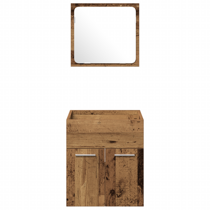 3 Piece Bathroom Furniture Set Old Wood Engineered Wood