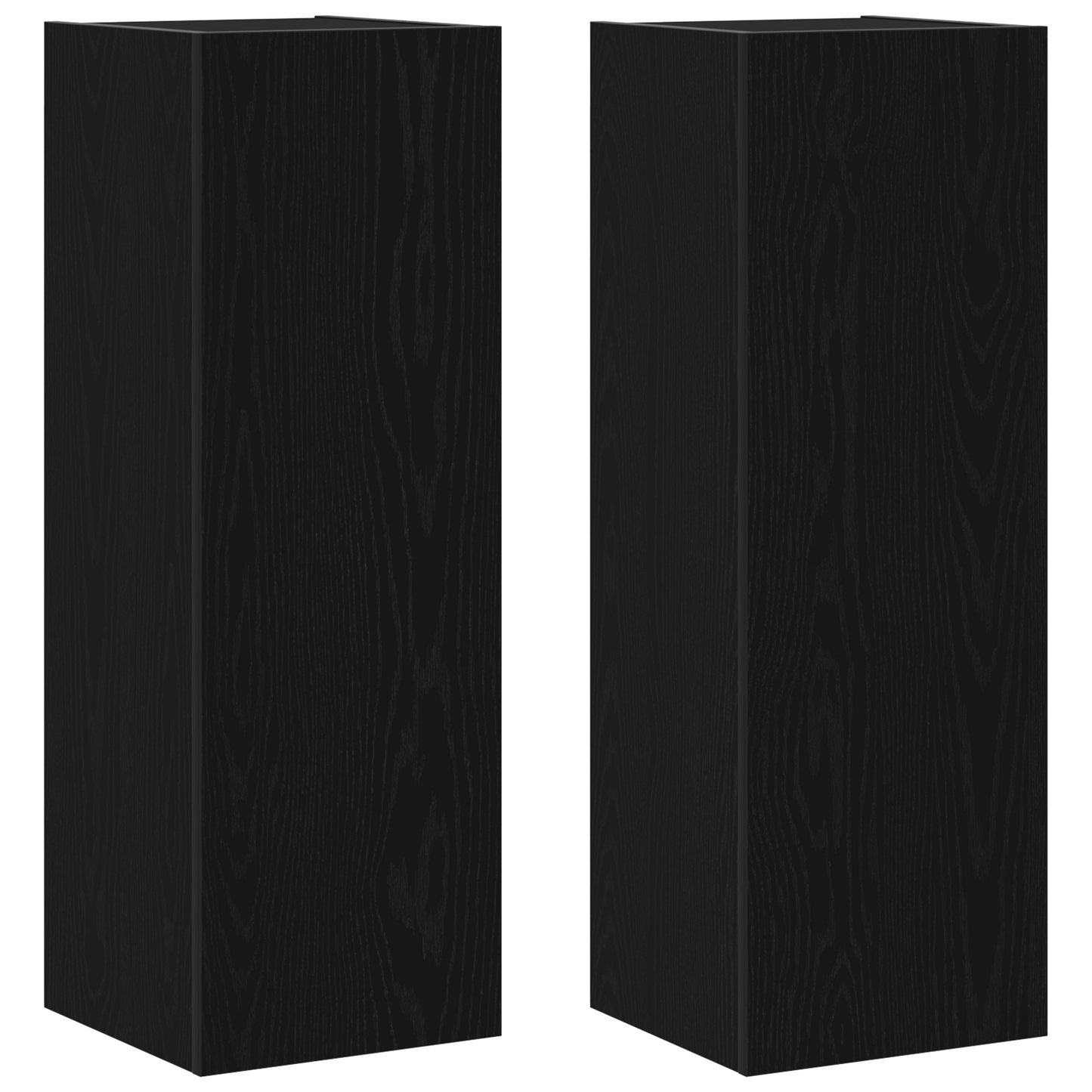 12 Piece TV Cabinet Set Wall-mounted Black Oak Engineered Wood