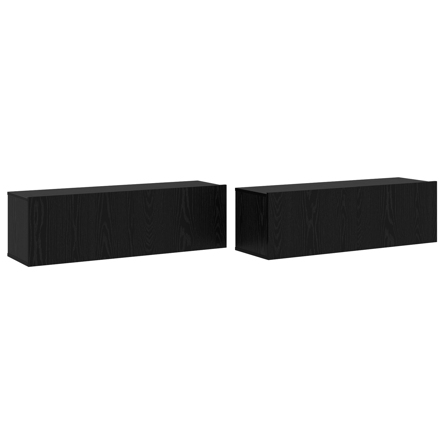 5 Piece TV Cabinet Set Wall-mounted Black Oak Engineered Wood