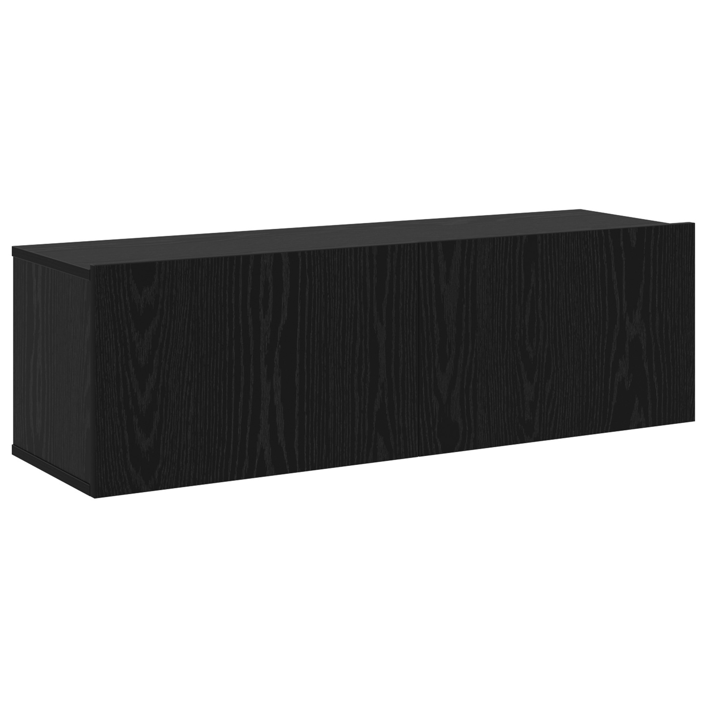 10 Piece TV Cabinet Set - Wall-mounted Black Oak Engineered Wood