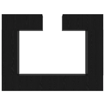 8 Piece TV Cabinet Set Wall-mounted Black Oak Engineered Wood