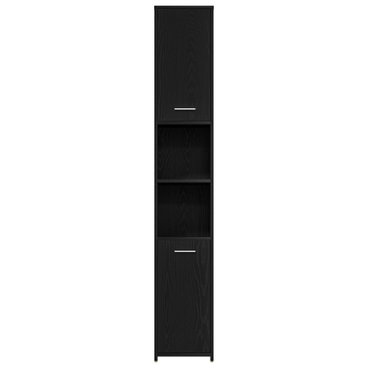 4 Piece Bathroom Furniture Set Black Oak Engineered Wood