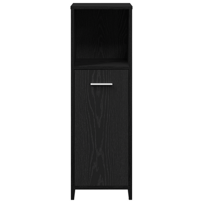 4 Piece Bathroom Furniture Set Black Oak Engineered Wood