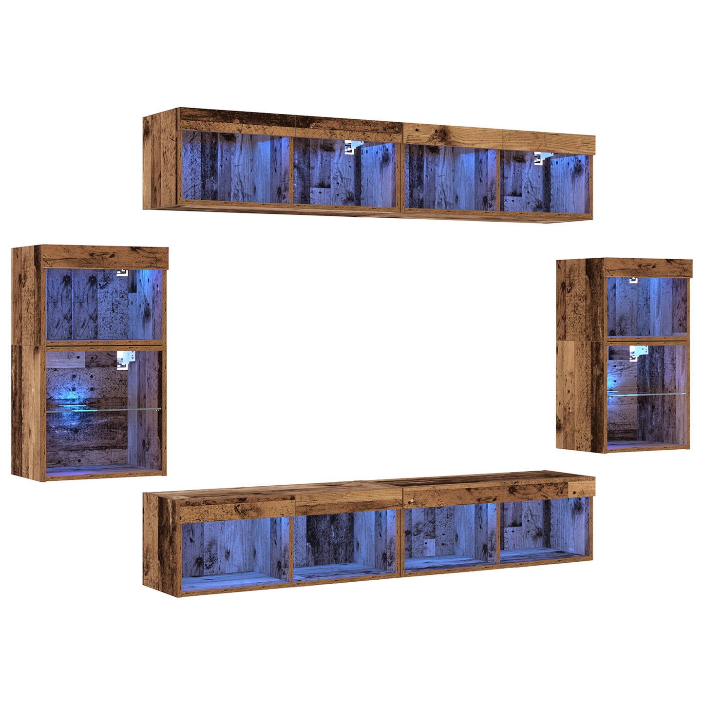 Floating Shelf 2 pcs Old Wood 40x28.5x40 cm Engineered Wood