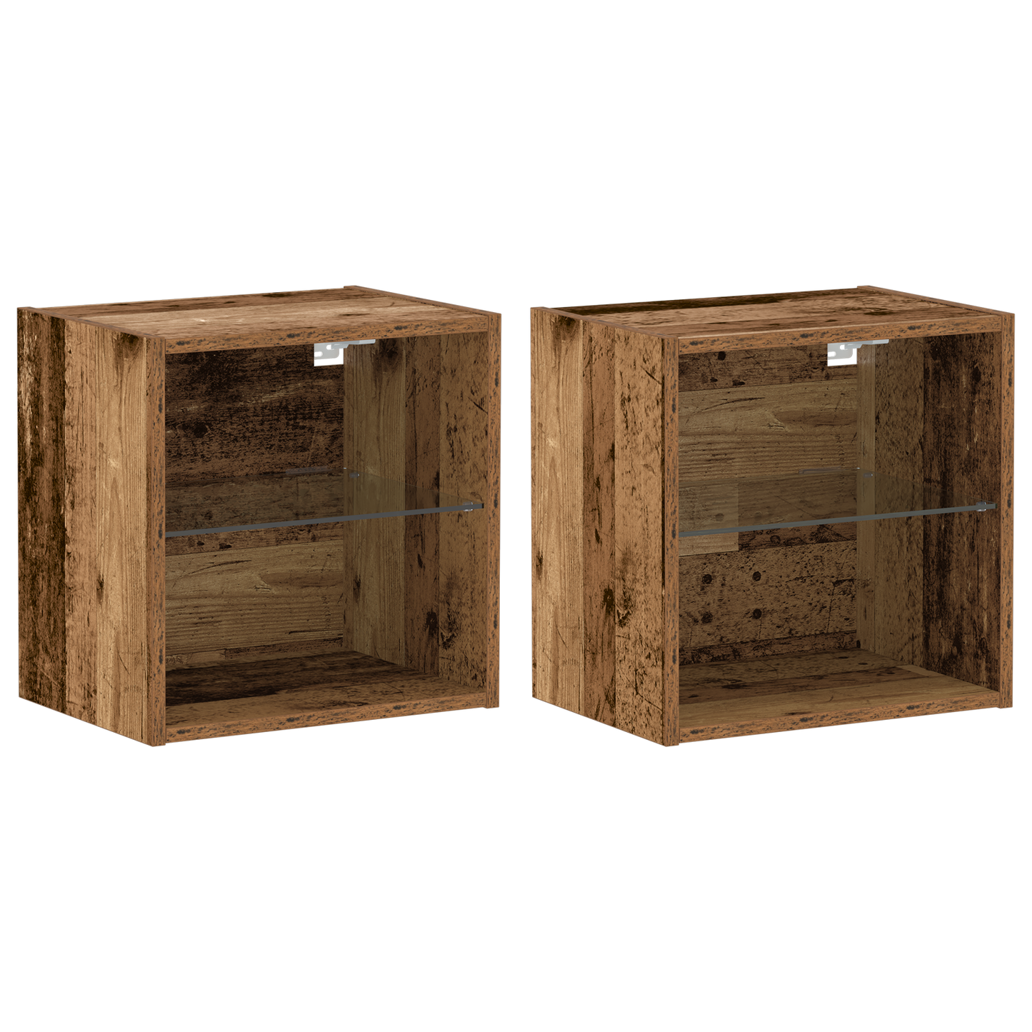 Floating Shelf 2 pcs Old Wood 40x28.5x40 cm Engineered Wood