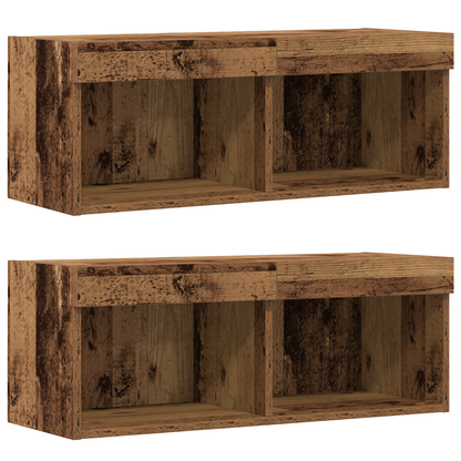 Floating Shelf 2 pcs Old Wood 40x28.5x40 cm Engineered Wood