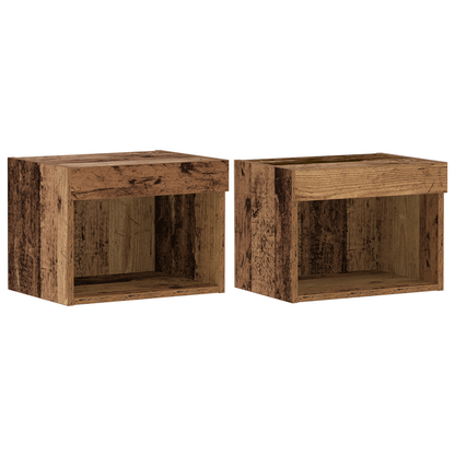 Floating Shelf 2 pcs Old Wood 40x28.5x40 cm Engineered Wood