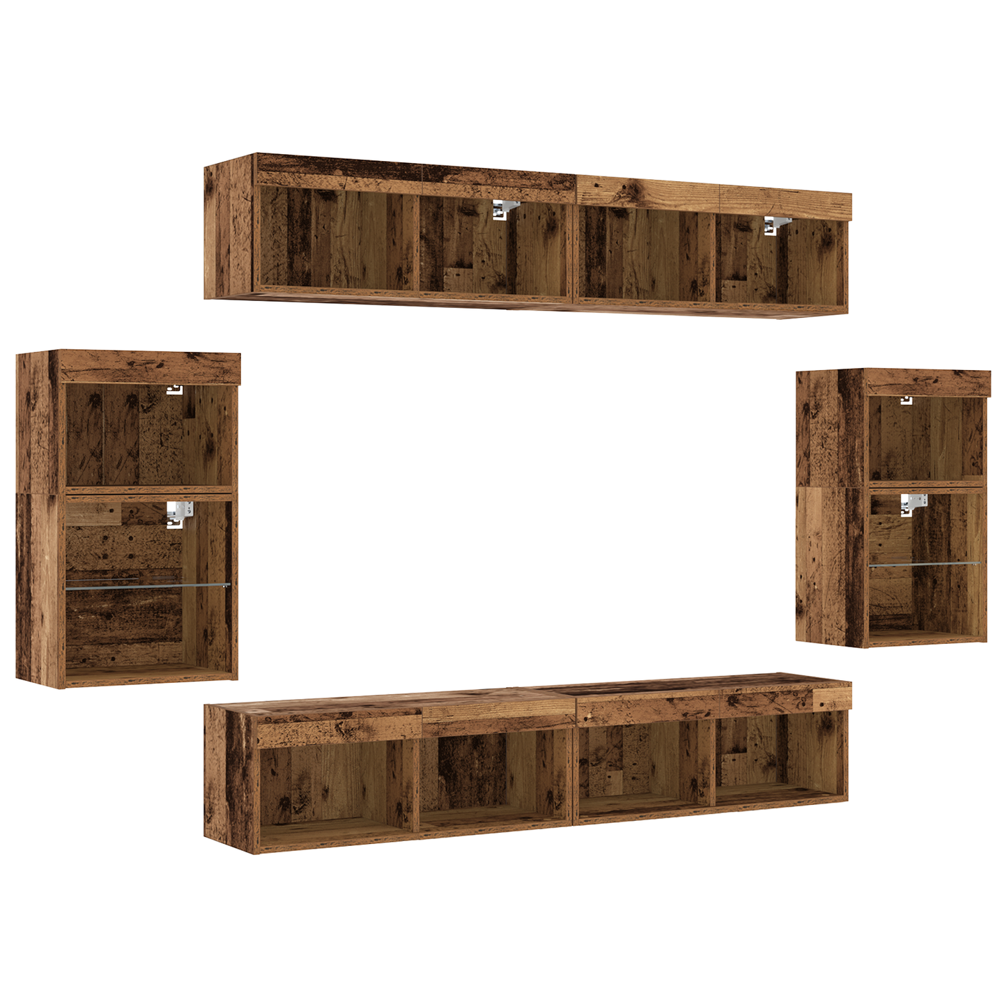Floating Shelf 2 pcs Old Wood 40x28.5x40 cm Engineered Wood