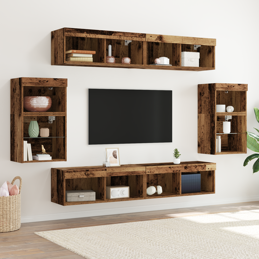 Floating Shelf 2 pcs Old Wood 40x28.5x40 cm Engineered Wood