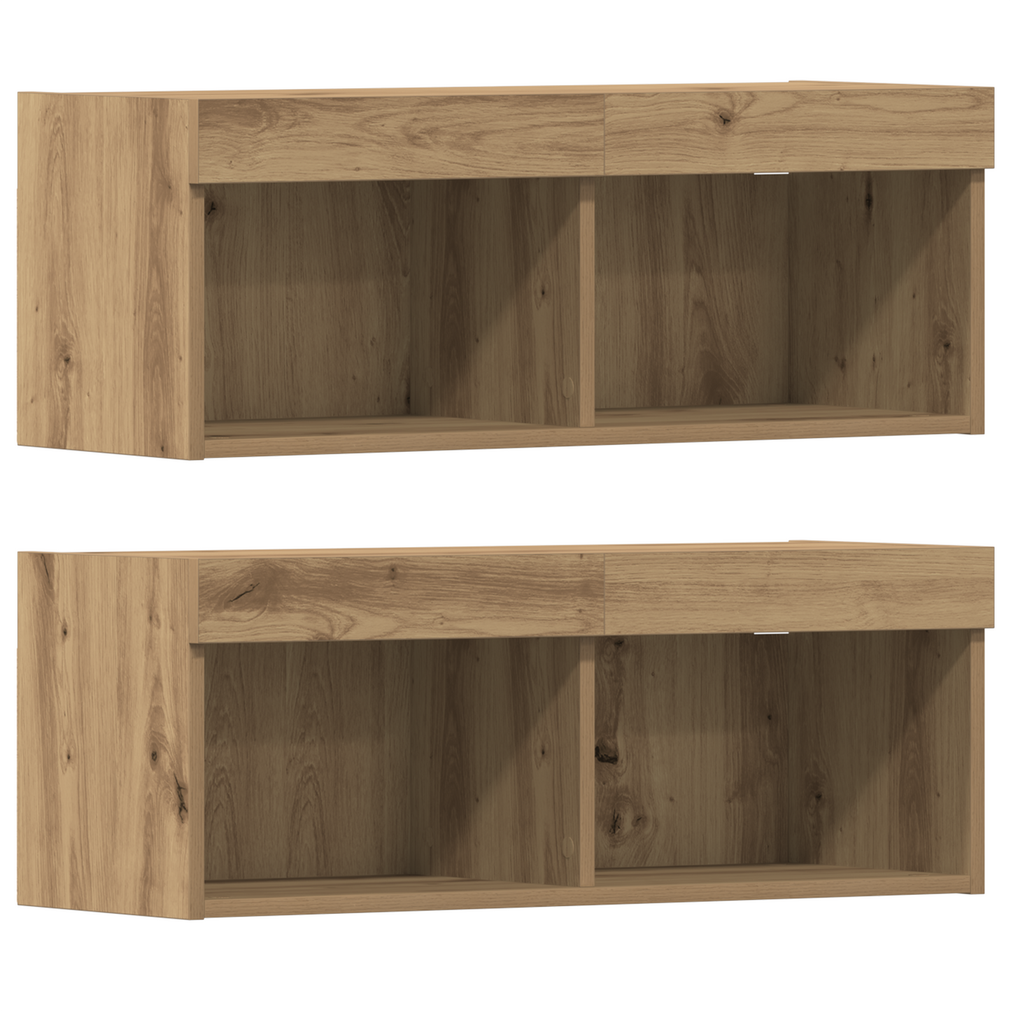 TV Cabinet with LED Lights Artisan Oak 40.5x30x102 cm