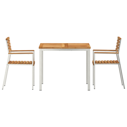 3 Piece Garden Dining Set Solid Wood Teak