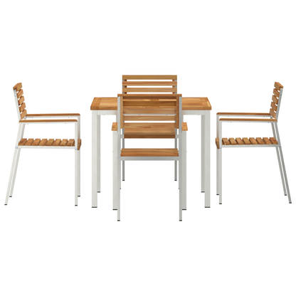 5 Piece Garden Dining Set Solid Wood Teak