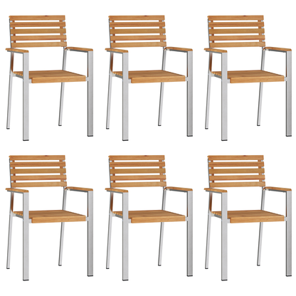 7 Piece Garden Dining Set Solid Wood Teak