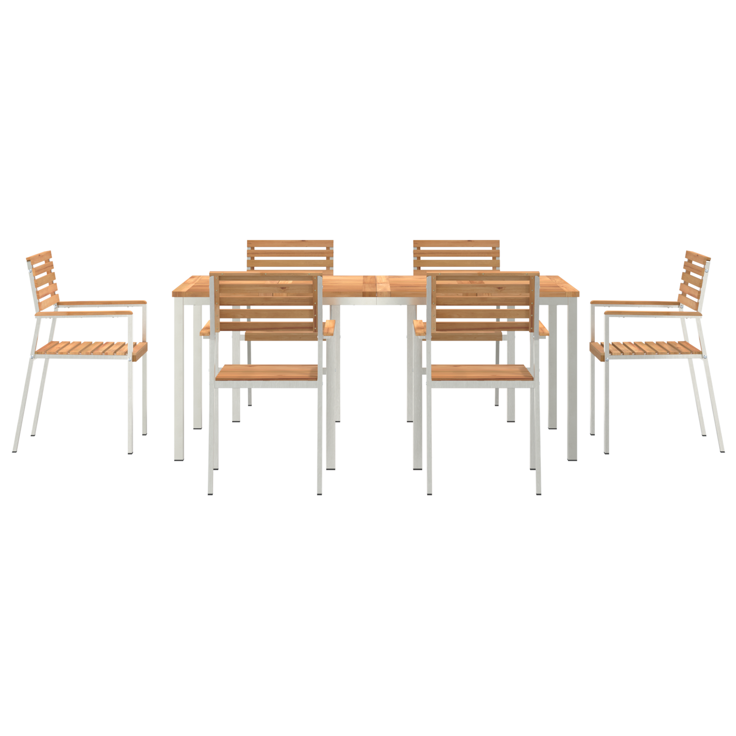 7 Piece Garden Dining Set Solid Wood Teak