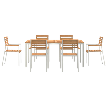 7 Piece Garden Dining Set Solid Wood Teak