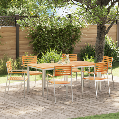 7 Piece Garden Dining Set Solid Wood Teak