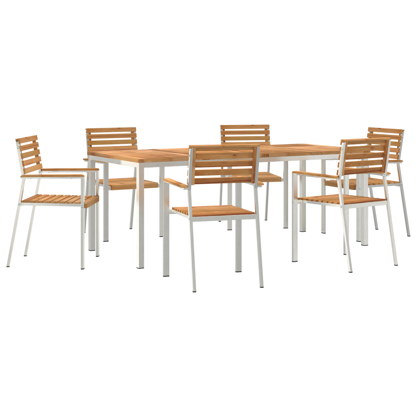 7 Piece Garden Dining Set Solid Wood Teak