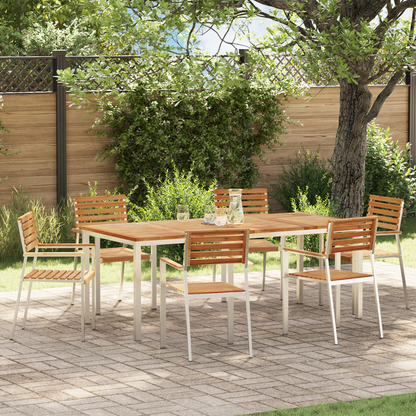 7 Piece Garden Dining Set Solid Wood Teak