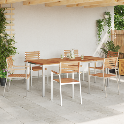 7 Piece Garden Dining Set Solid Wood Teak