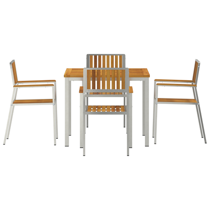 5 Piece Garden Dining Set Solid Wood Acacia