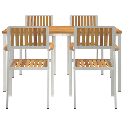 5 Piece Garden Dining Set Solid Wood Acacia