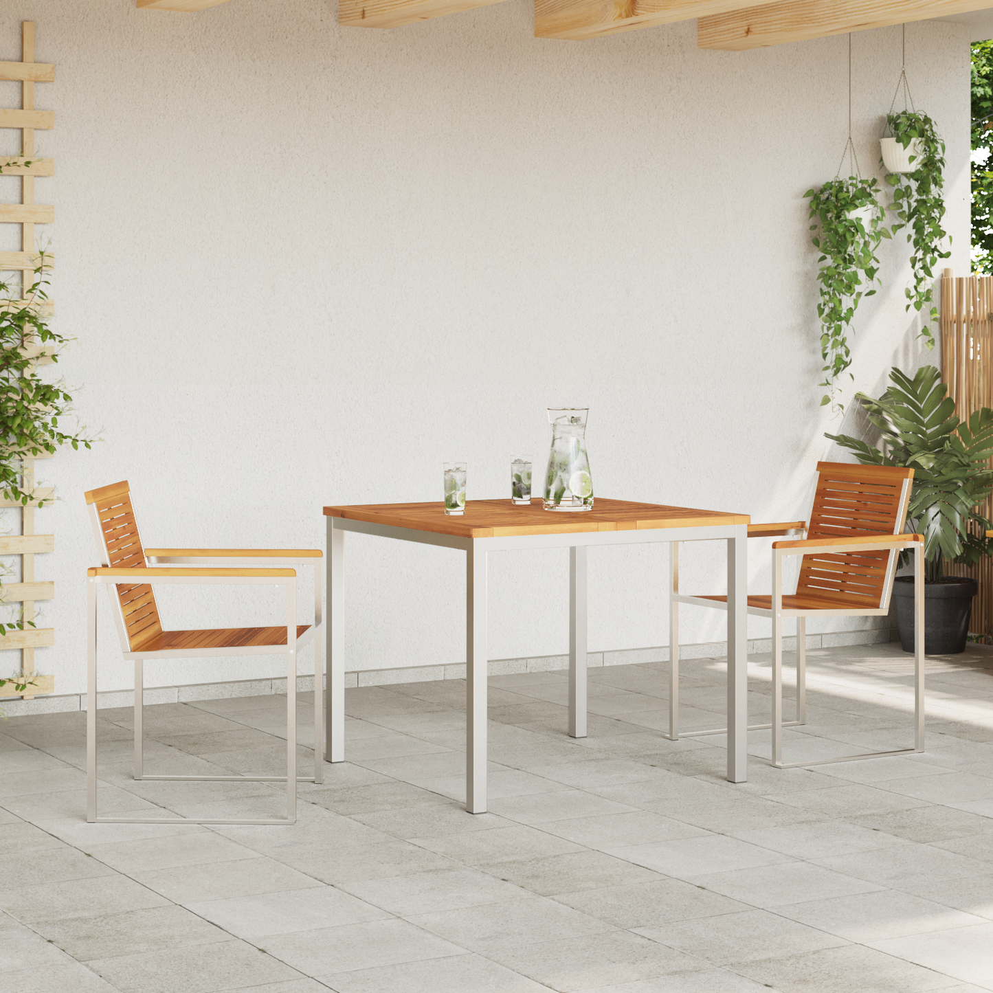 3 Piece Garden Dining Set Solid Wood Acacia