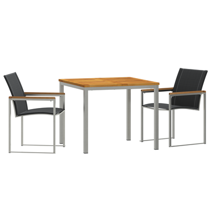 3 Piece Garden Dining Set Solid Wood Acacia