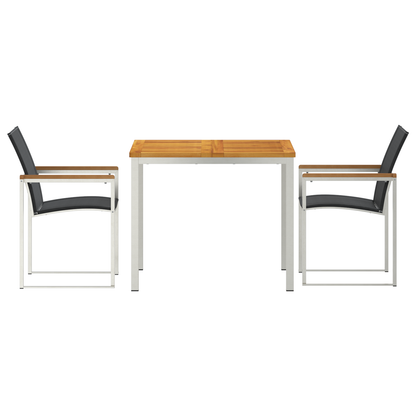 3 Piece Garden Dining Set Solid Wood Acacia