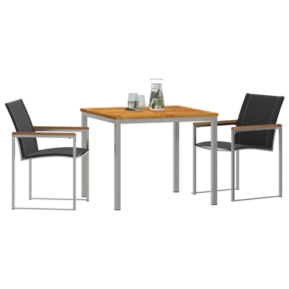 3 Piece Garden Dining Set Solid Wood Acacia