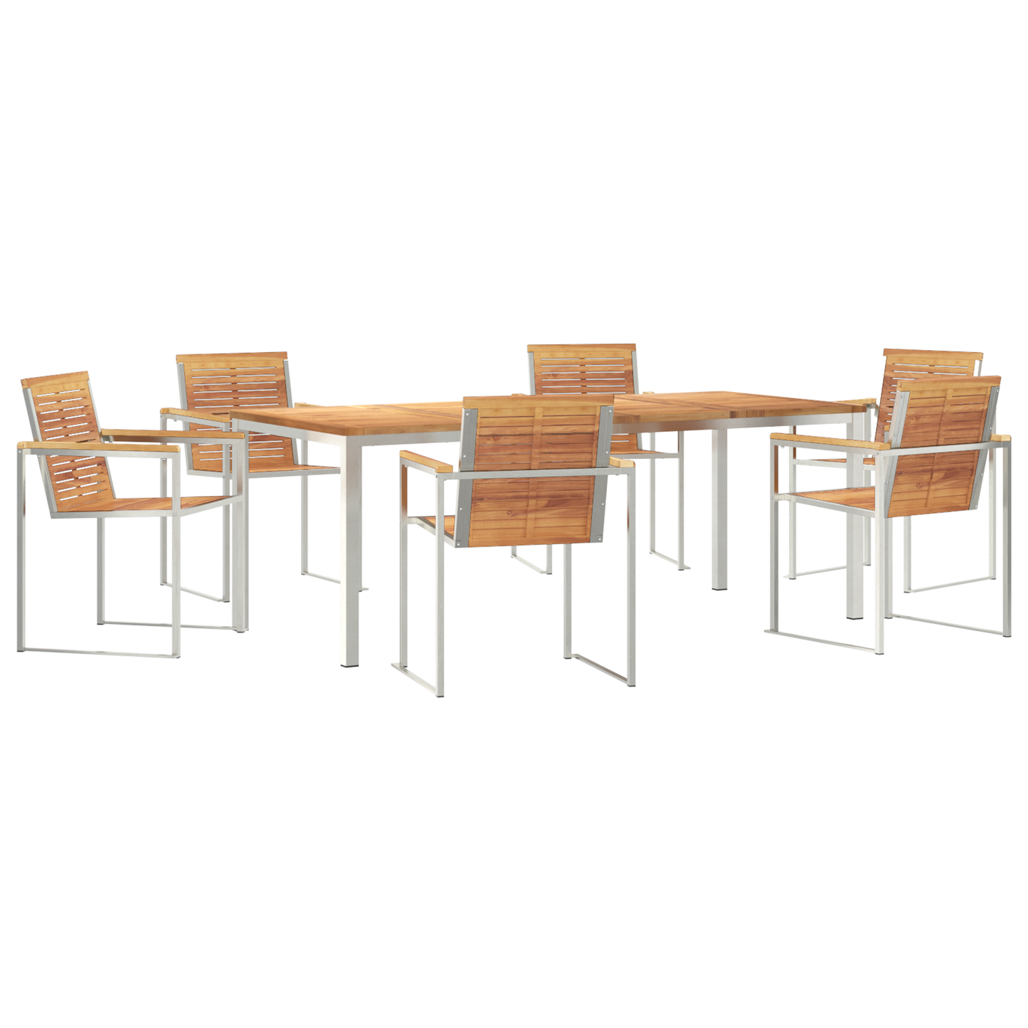 7 Piece Garden Dining Set in Solid Wood Teak