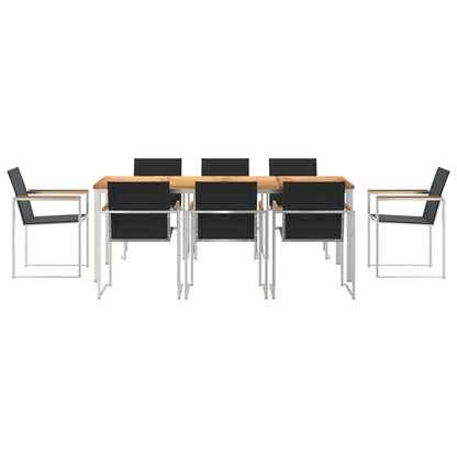 7 Piece Garden Dining Set Solid Wood Teak