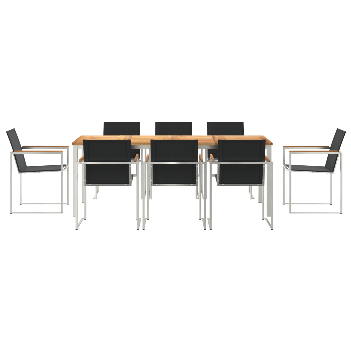 9 Piece Garden Dining Set Solid Wood Teak