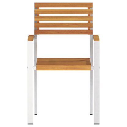 Stacking Garden Chairs 8 pcs 54.5x56x89 cm Solid Wood Acacia