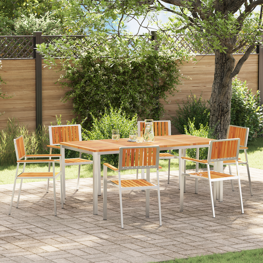 Stacking Garden Chairs 6 pcs 54.5x56x87 cm Solid Wood Acacia