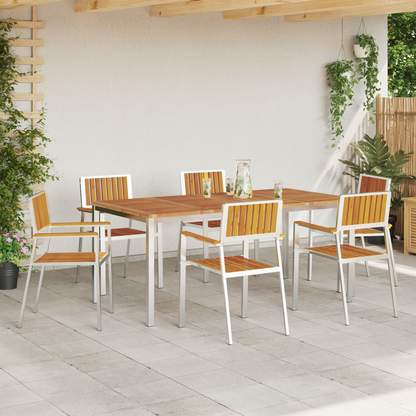 Stacking Garden Chairs 6 pcs 54.5x56x87 cm Solid Wood Acacia