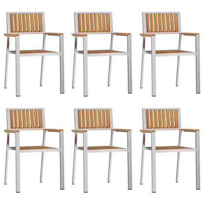 Stacking Garden Chairs 6 pcs 54.5x56x87 cm Solid Wood Teak