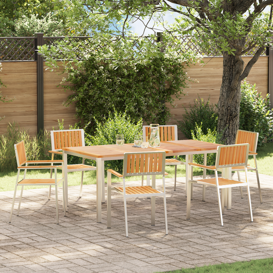 Stacking Garden Chairs 6 pcs 54.5x56x87 cm Solid Wood Teak
