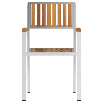 Stacking Garden Chairs 8 pcs 54.5x56x87 cm Solid Wood Teak